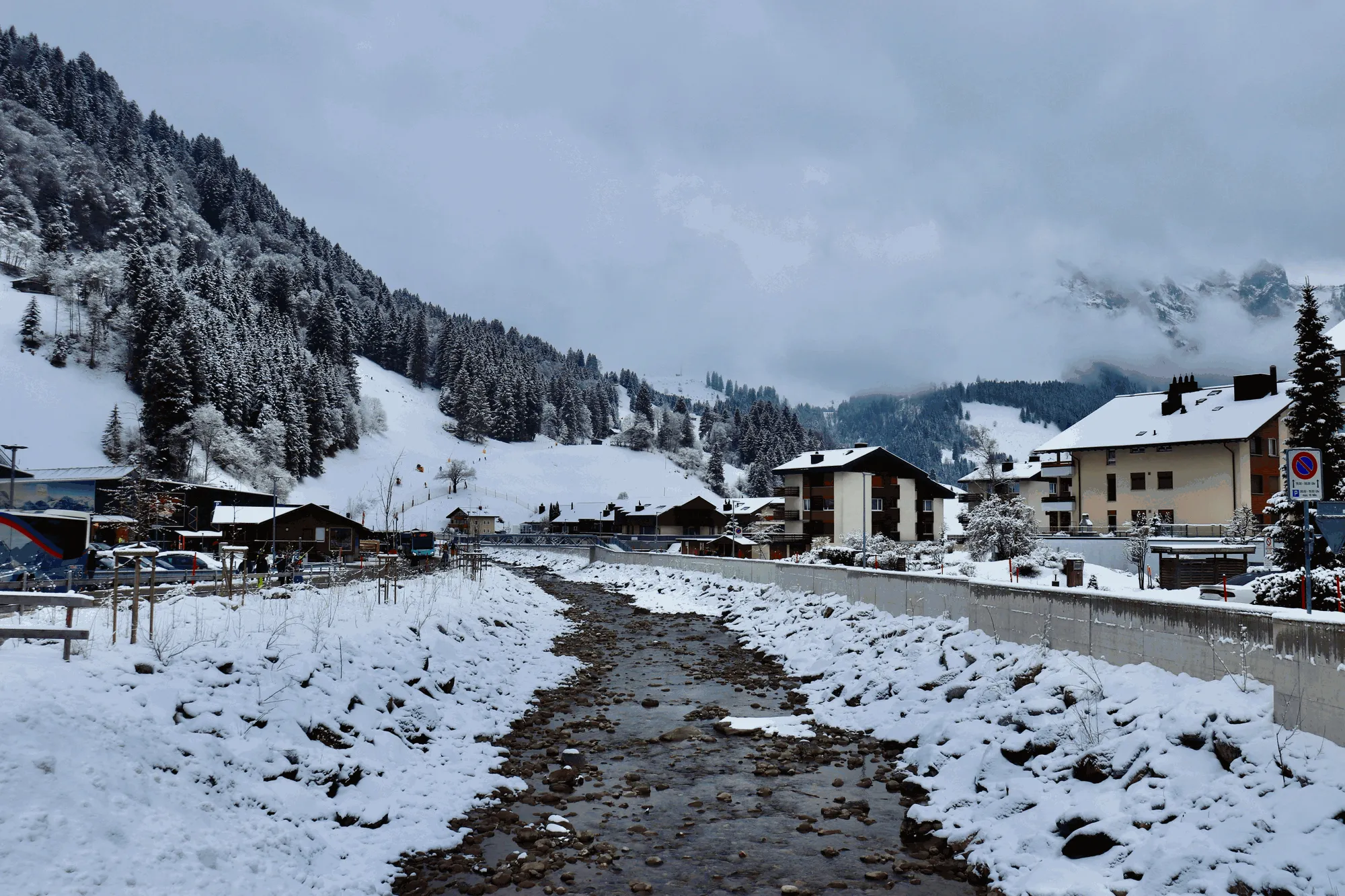 Engelberg village and the Swiss Alpine landscape